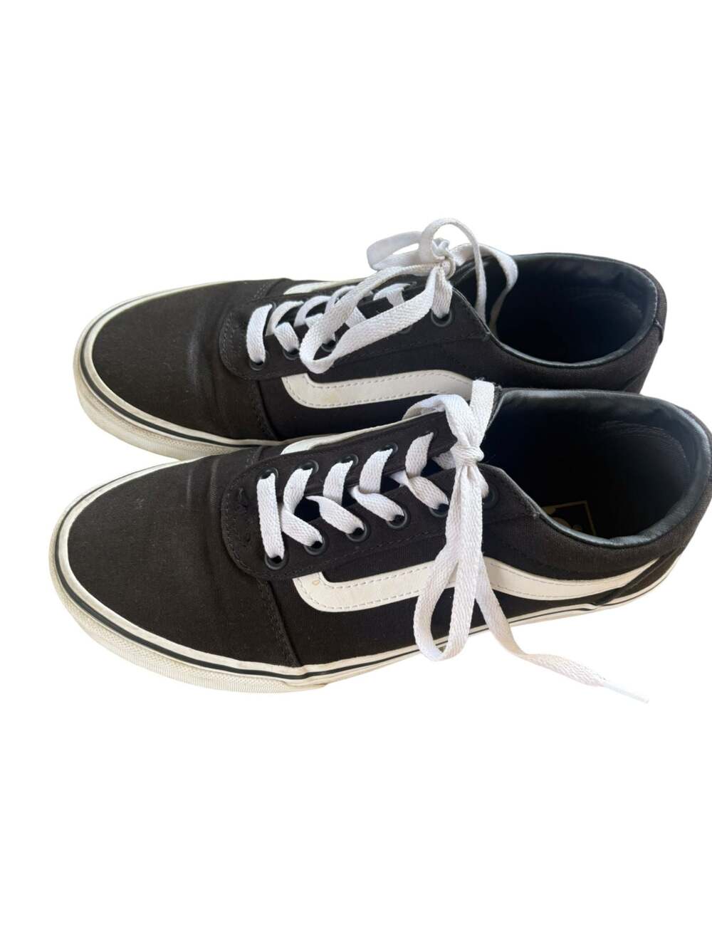 Vans Ward Low Top Sneakers Womens Black White Size 8 - Picture 2 of 7